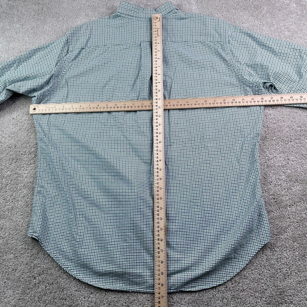 Ralph Lauren Shirt Mens XL Green Blue Micro Check Classic Fit Button Down Oxford - Picture 8 of 12